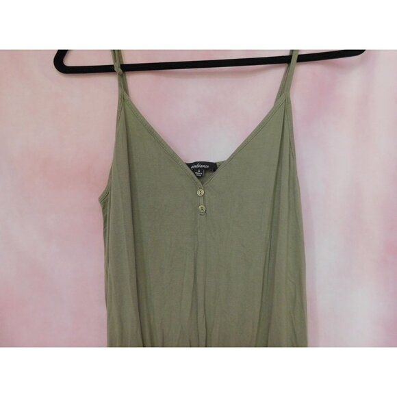 SALE Ambiance Jumpsuit Women Small Olive Green Orange Stripe Casual Versatile Tr - Picture 2 of 7